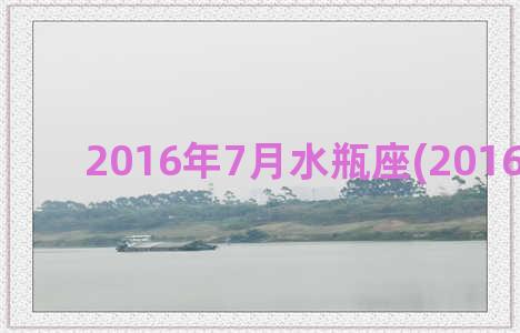 2016年7月水瓶座(2016年选秀)