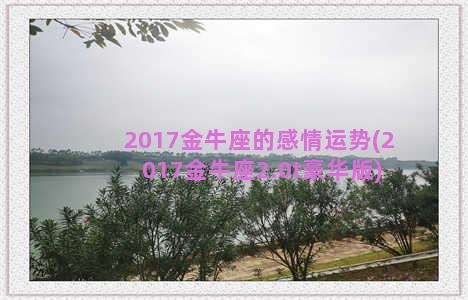 2017金牛座的感情运势(2017金牛座2.0t豪华版)