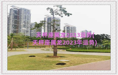 天秤座属龙2023运势(天秤座属龙2023年运势)