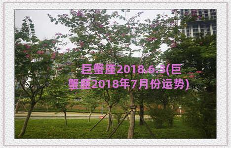 巨蟹座2018.6.3(巨蟹座2018年7月份运势)