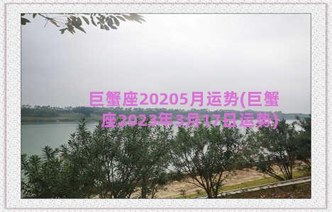 巨蟹座20205月运势(巨蟹座2023年3月17日运势)