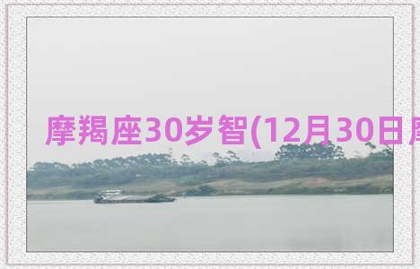 摩羯座30岁智(12月30日摩羯座女)